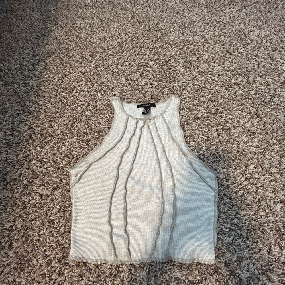 Forever 21 Gray Sleeveless Ribbed Top